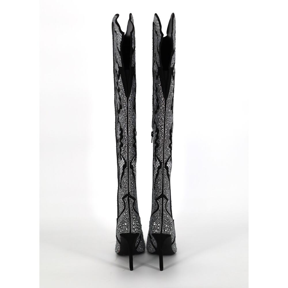 I.N.C. International Concepts Women Black Crystal Over-the-knee Boots Size 5.5M - Picture 4 of 5